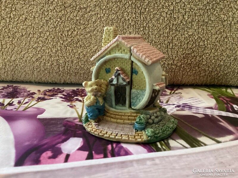 Nyitható miniatűr mackó házikó makett játék minikert dekoráció