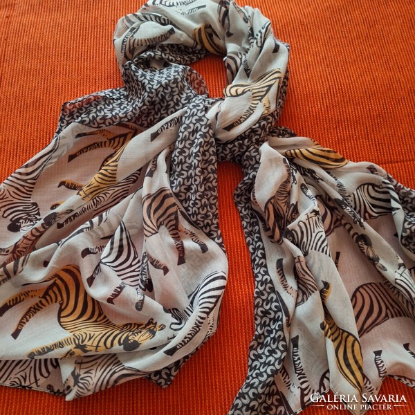Africa zebra print scarf, safari design (large)