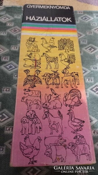 Vintage children's print, old children's print with pets