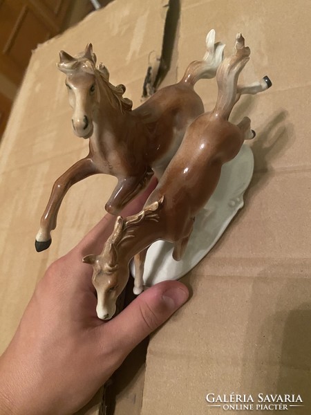 German porcelain galloping horses