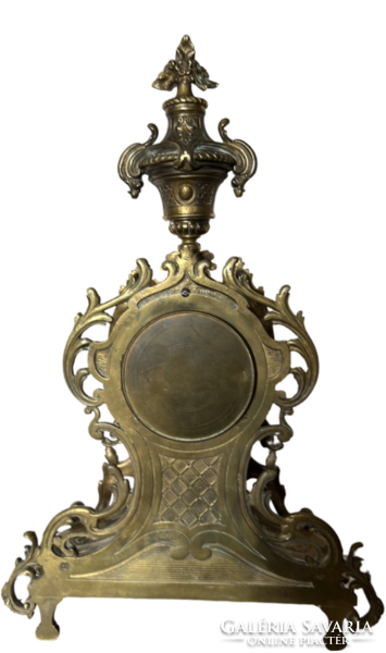 Antik francia barokk réz/bronz asztali - kandalló óra - 50 cm magas