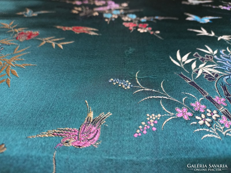 Keleti, kínai, japán mintás, virágos madaras bútorszövet