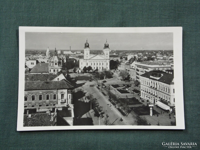Képeslap, Debrecen, Vöröshadsereg útja, látkép templom