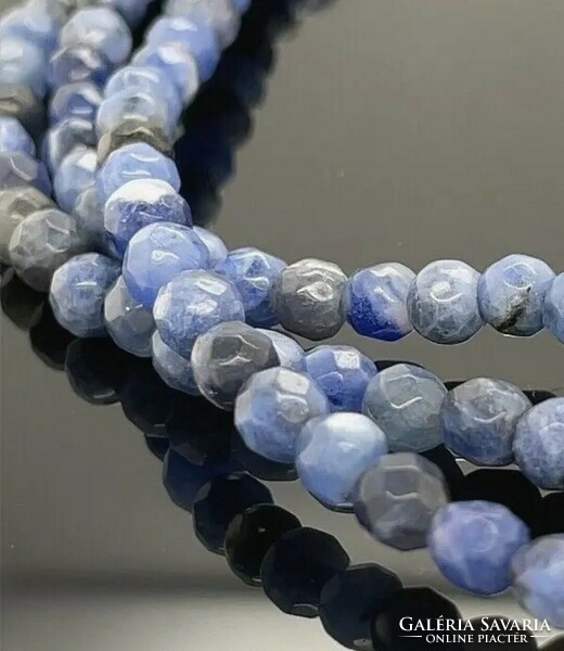 90 Cm, extra long sodalite necklace, 925 sterling, with sterling clasp - new