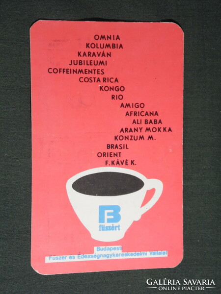 Card calendar, Budapest incense company, coffee, omnia, Colombia, Rio, caravan, 1974, (5)