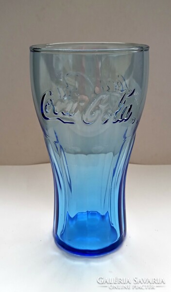 Blue coca-cola glass