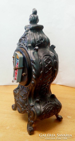 Mercedes rococo tin married table clock with battery structure west germany, unique rarity