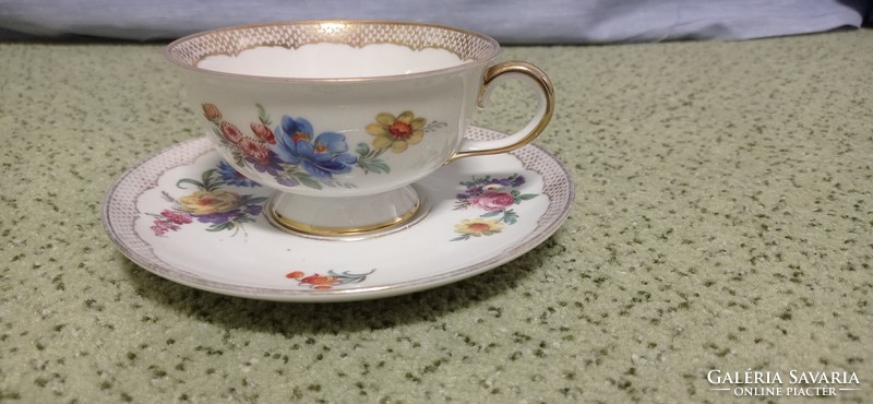 Old, rare, special Zsolnay tea cup with its own coaster.