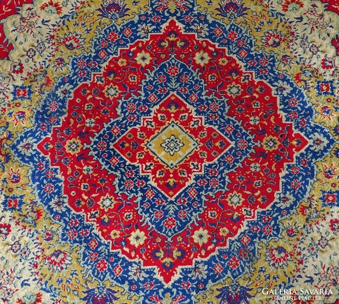 1K966 huge red blue plant and flower pattern medium rug 300 x 395 cm