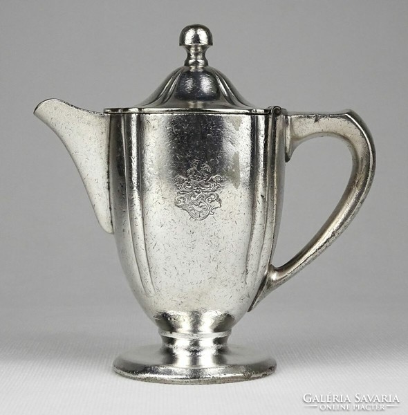1L062 antique marked silver-plated noble coat-of-arms spout of the xix. From the century