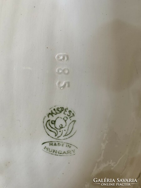 Kispesti áttört szélű kínáló tál virágos ovális porcelán fonott kenyér kosár kenyeres kosárka