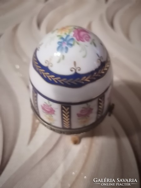Limoges French hand painted porcelain egg