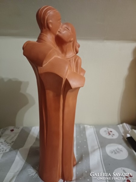 Hibátlan, iparművészeti "Bimbó" kerámia szobor, zsűrizett, 38 cm