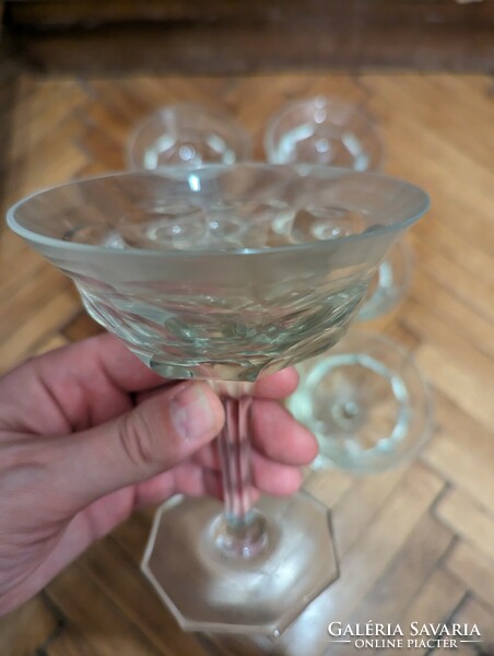 6 Art Deco champagne glasses