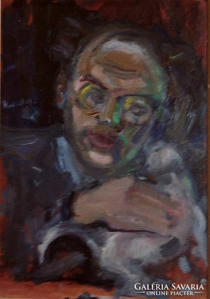 György Ruzicskay: self-portrait with a cat