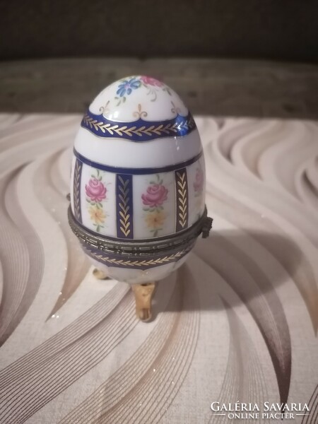 Limoges French hand painted porcelain egg