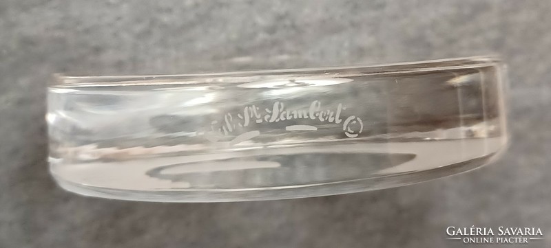 Val st-lambert (famous Belgian glass manufactory) polished glass leaf weight