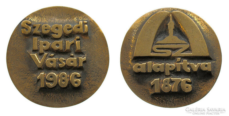 Szegedi Ipari Vásár 1876-1986 emlékérem Szeged