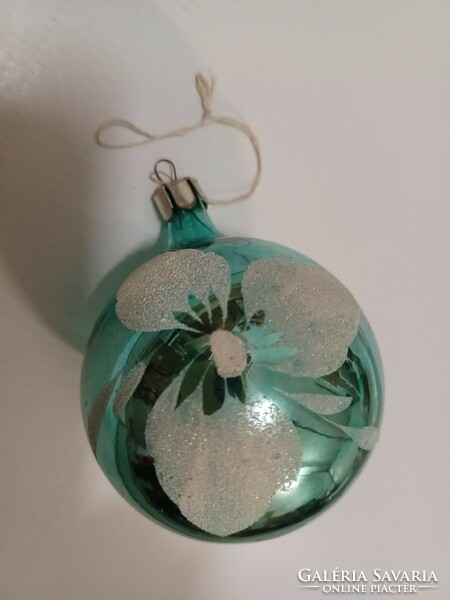 Old Christmas tree decoration - hand painted glass, retro