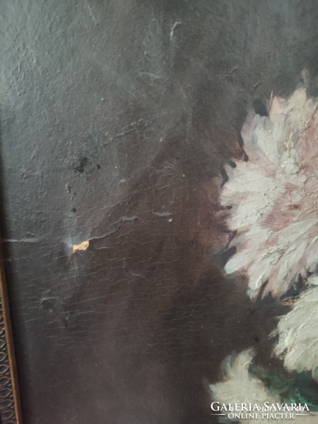 Szánthó Mària  festménye , csendelet almaval szulovel , olaj dekli , 100 x 70 . Kissebb serulessel