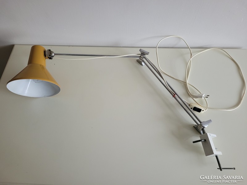 Old retro deer long arm adjustable yellow table lamp mid century desk lamp