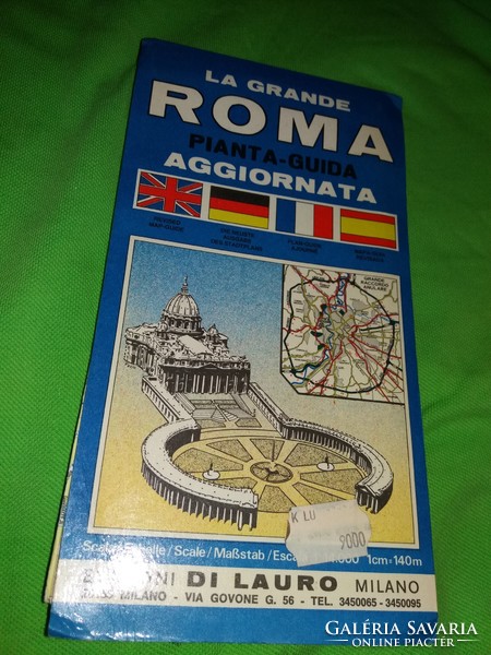 Retro Italy Rome big city tourist map unfolded 123 x 92 cm according to pictures