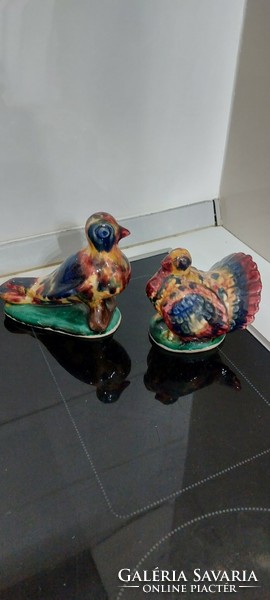 Ceramic birds in pairs