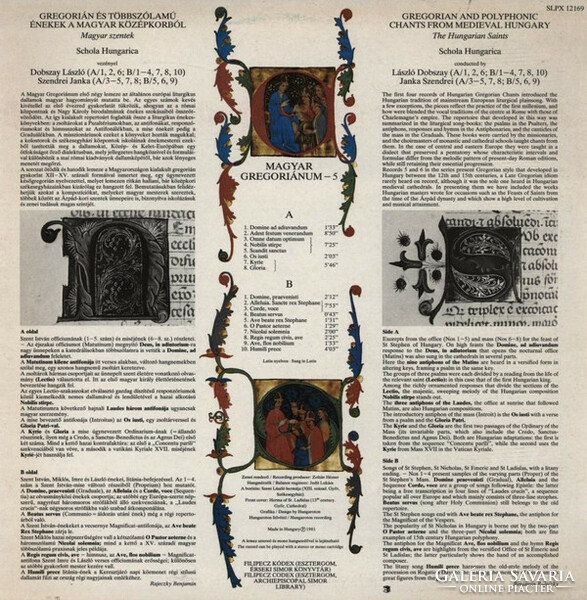 Schola Hungarica - Magyar Gregoriánum 5 (Gregorian Chants From Hungary) (LP)