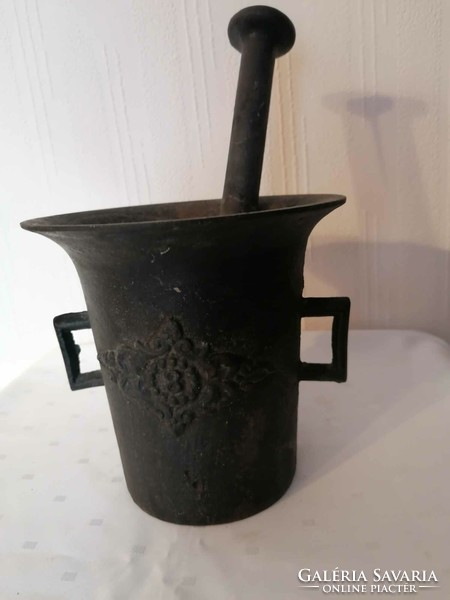 Antique cast iron mortar