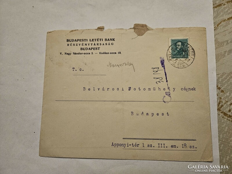 1936 headed letter, Budapest