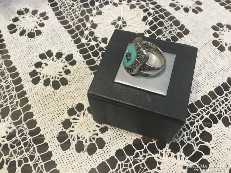 Ezüst gyűrű,türkizzel
