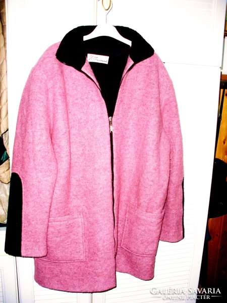 Pink gyapjú kabát