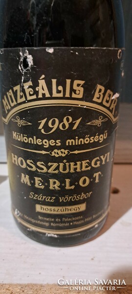 1981. Muzeális bor Hosszúhegyi Merlot hajós-bajai borvidék