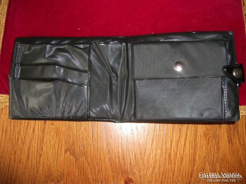 Black retro, faux leather wallet, unused with plastic interior