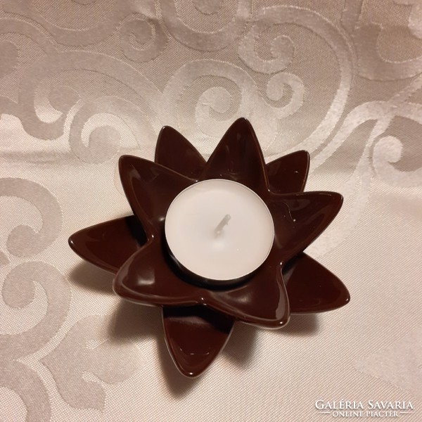 Lotus chocolate brown candlestick