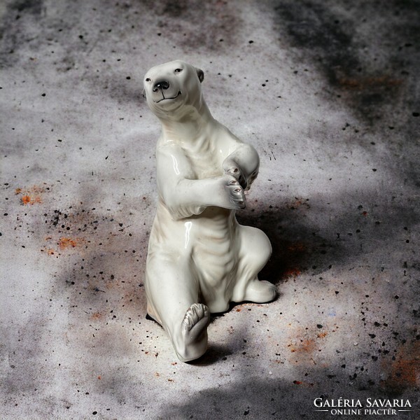 Retro nagyméretű porcelàn jegesmedve dekoráció, szobor