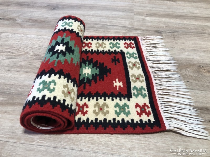 Kilim (kilim) hand-woven wool rug, 40 x 136 cm