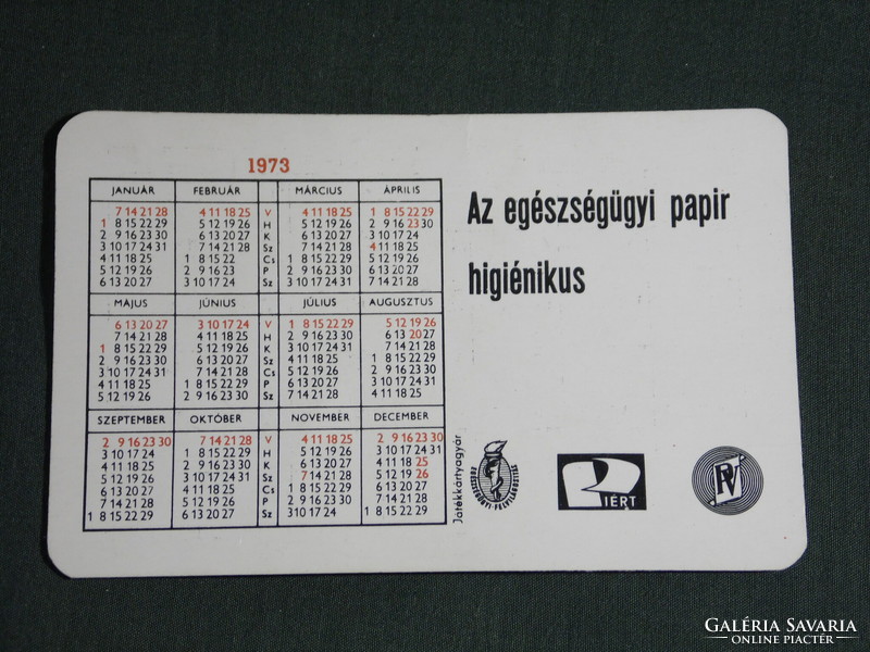 Kártyanaptár, egészségügyi felvilágosítás, WC papír, Szolnok papírgyár,1973,   (5)