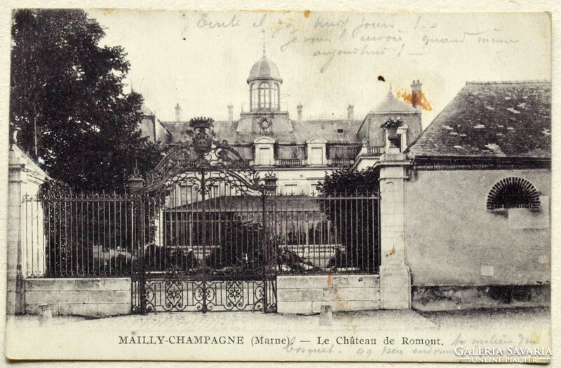 Antik fotó  képeslap  - francia vidéki kastély    1916