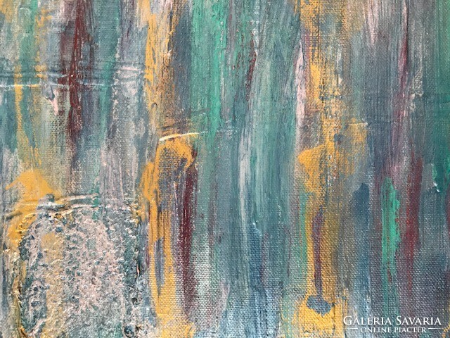 Blue and gold 41cmx33cm unique contemporary abstract canvas picture