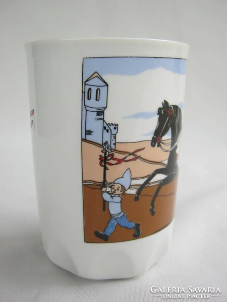 Zsolnay porcelain children's cup with Snow White fairy tale pattern