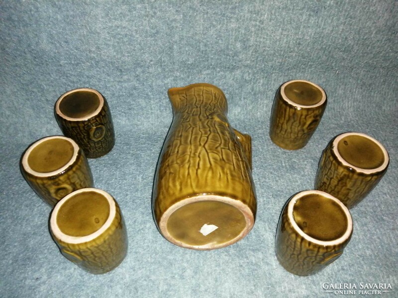 Tree trunk wine ceramic set - 6 persons (a3)