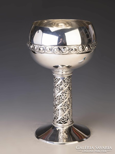 Large turn of the century silver goblet