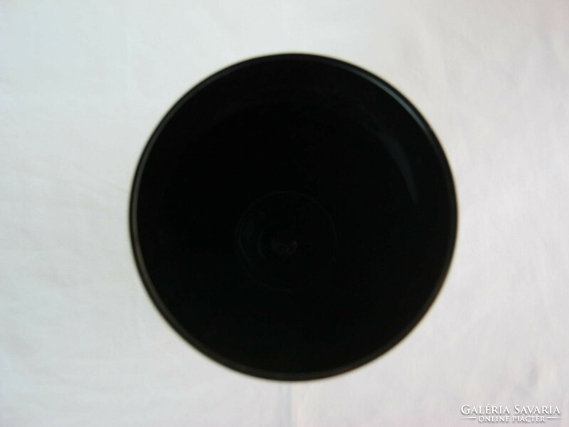 Fekete üveg retró váza 21 cm