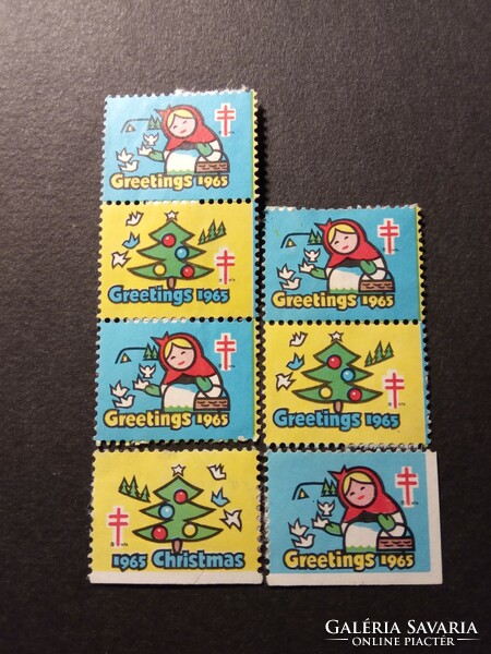 Bélyeg jótékonysági USA Greetings Christmas blokk +3 1965
