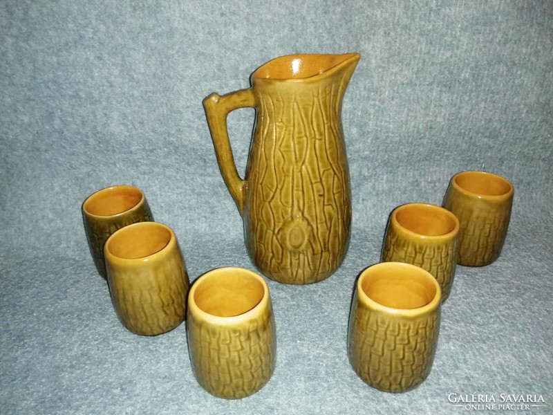 Tree trunk wine ceramic set - 6 persons (a3)