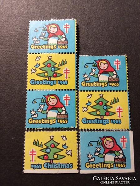 Stamp charity usa greetings christmas block +3 1965