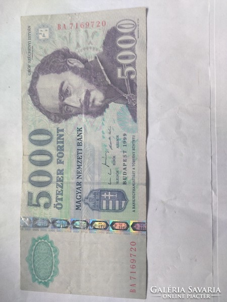 5000 forint bankjegy  1999 BA szép állapotban a képek szerint
