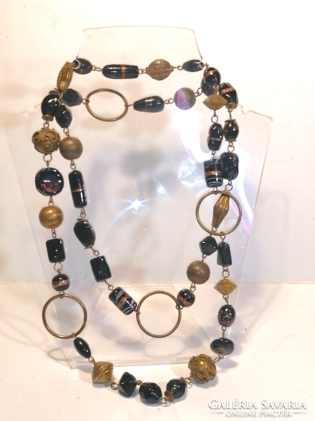 Black Murano glass necklace (823)