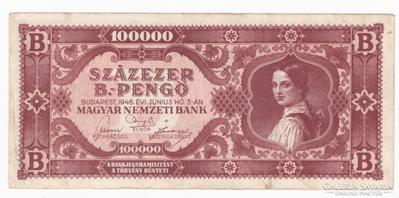 Szazezer b.-Pengő from 1946